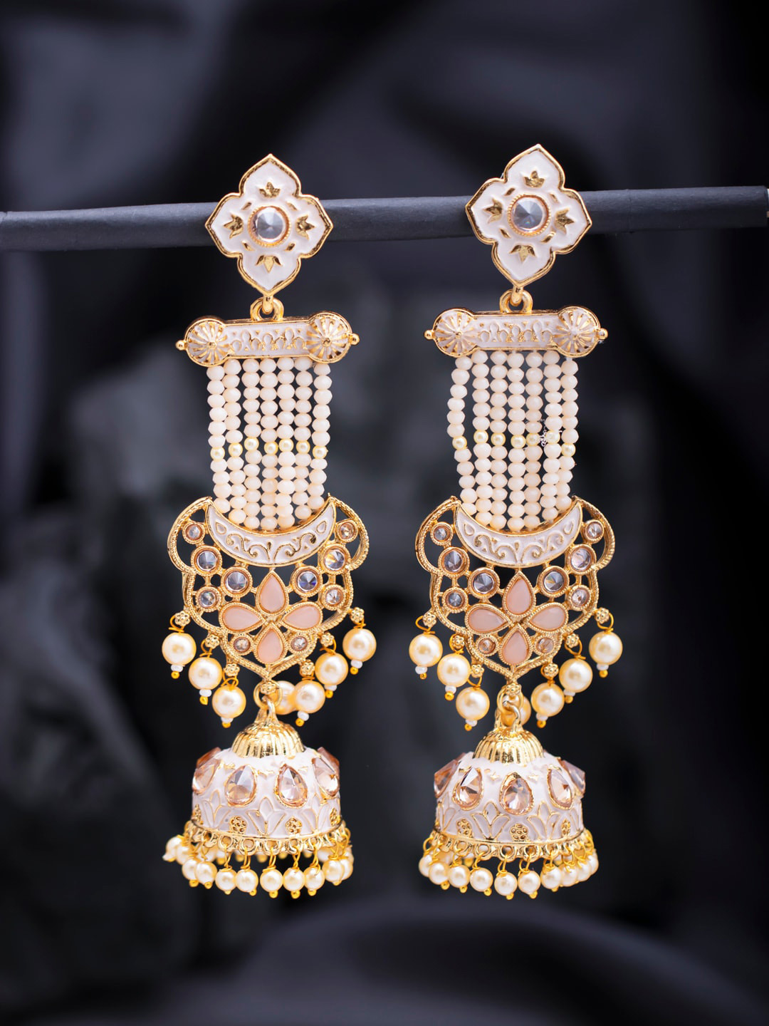 Sukkhi White Contemporary Jhumkas