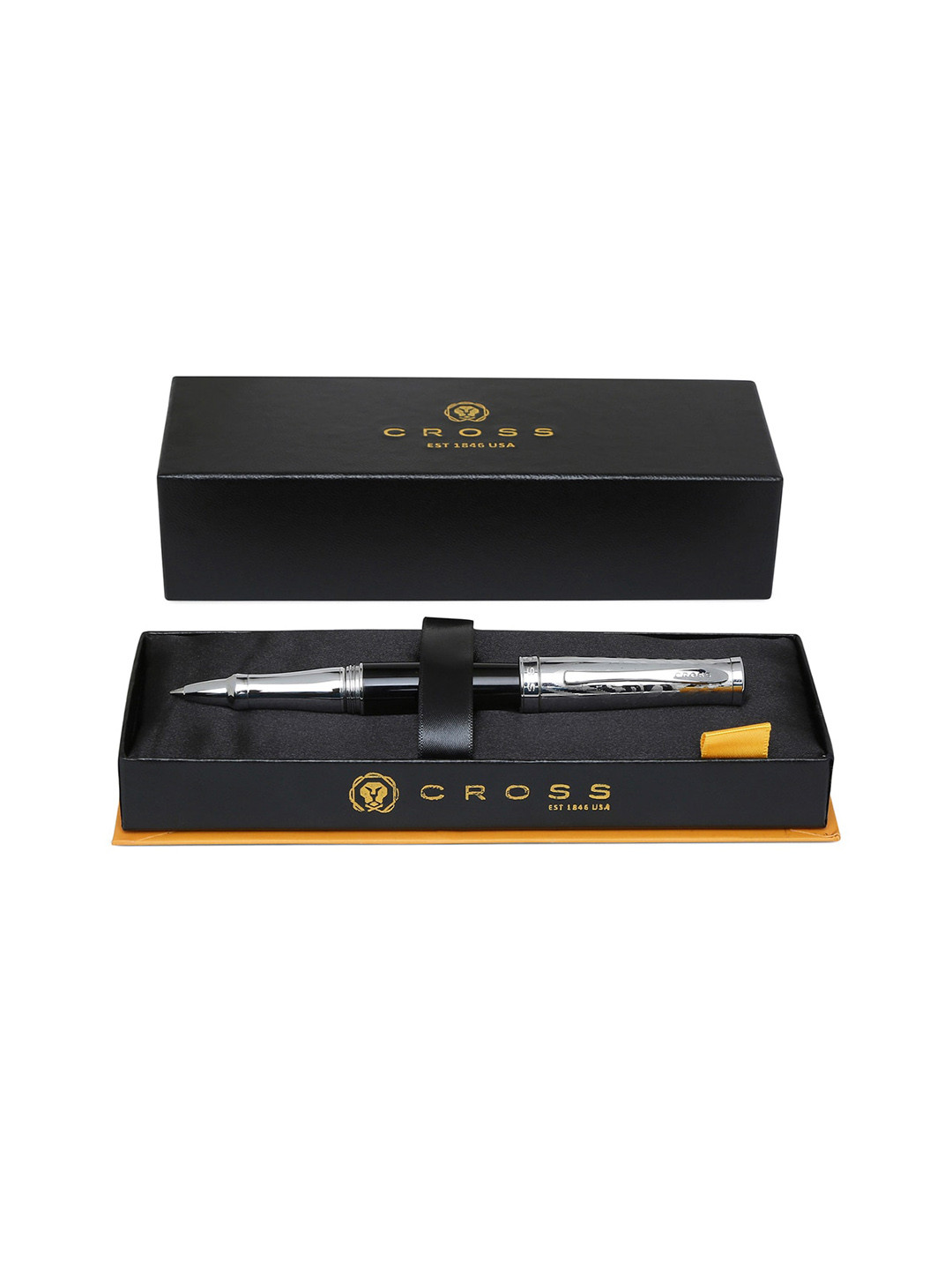 Cross Black & Silver-Toned Solid Chrome Roller Ball Pen