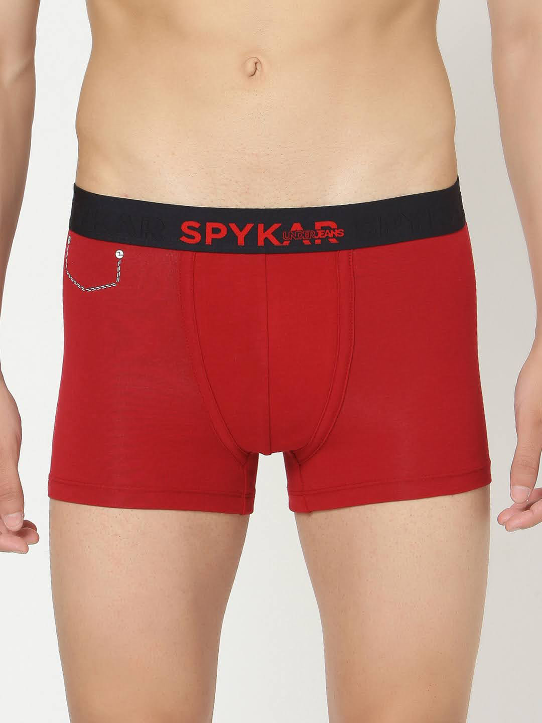 UnderJeans by Spykar Men Red Solid Trunks UJMTRPTS008