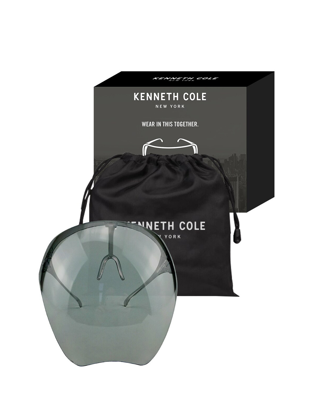 Kenneth Cole Unisex Grey & Transparent Solid Goggle Style Face Shield