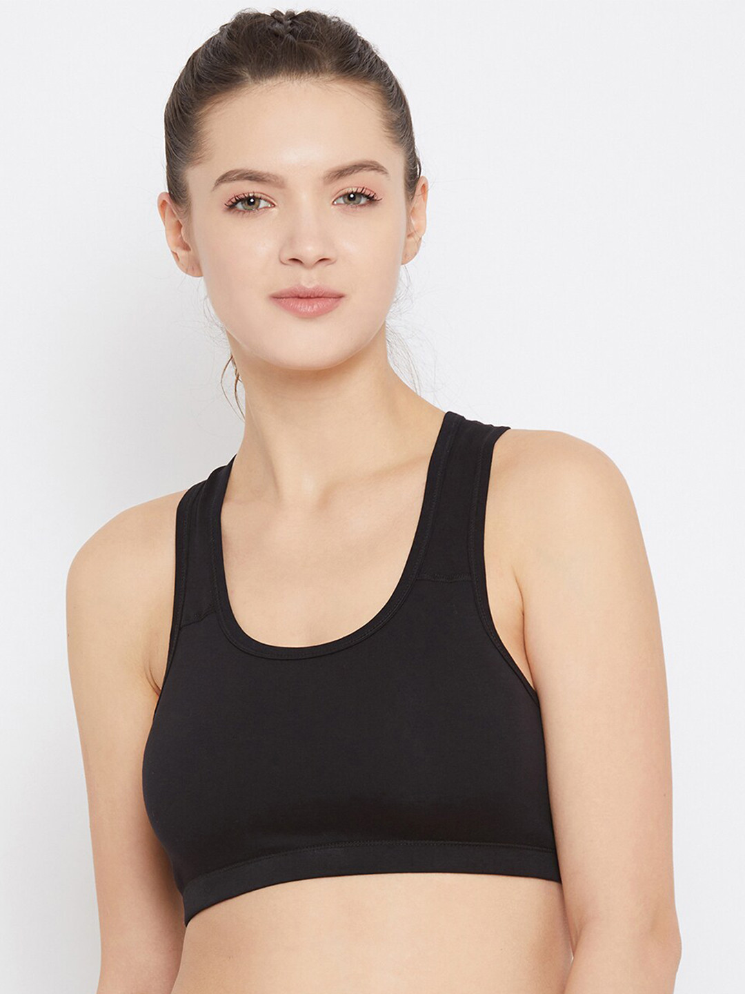 ATHLISIS Black Solid Non-Wired Non Padded Everyday Bra AWBT14