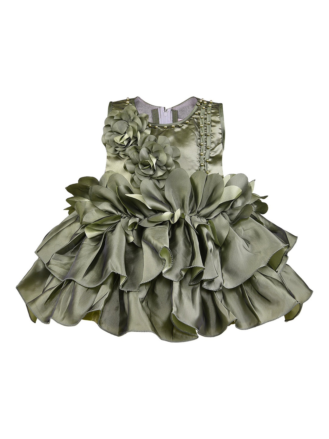 Wish Karo Green Jacquard Dress