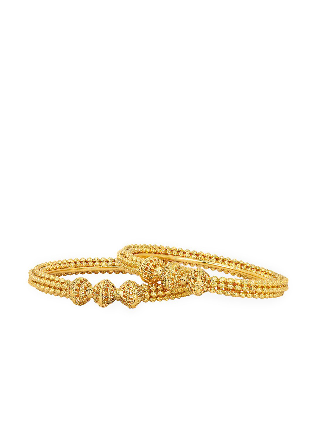 Adwitiya Collection Set Of 2 24CT Gold-Plated Handcrafted Bangles