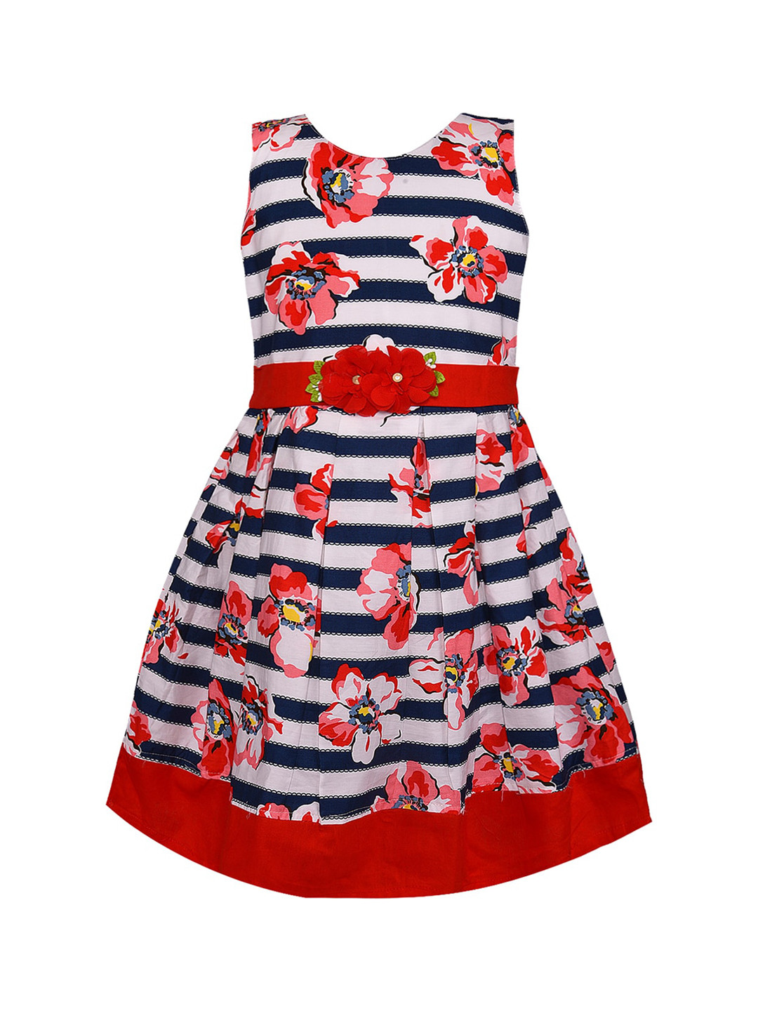 Wish Karo Red Floral A-Line Dress