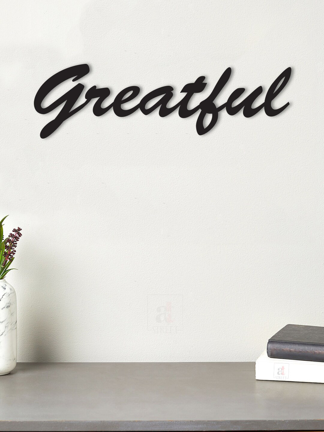 Art Street Greatful Wood Matte Sticking Hall Wall Hangings-3.4In