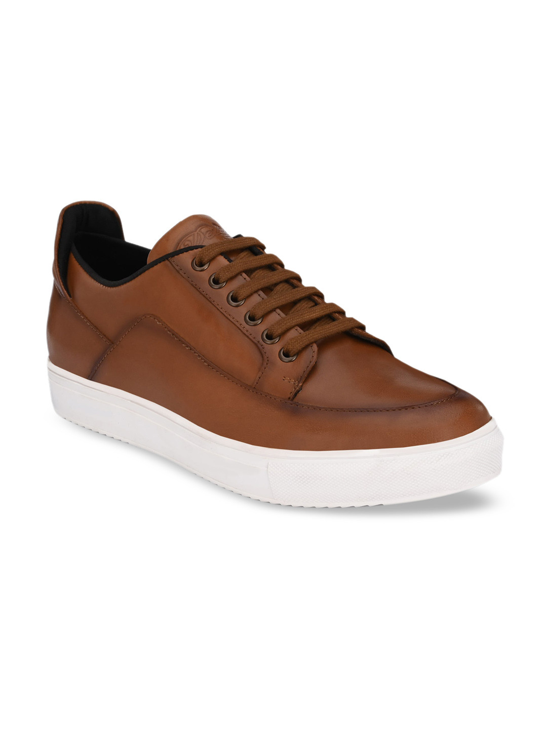 Delize Men Tan Leather Sneakers