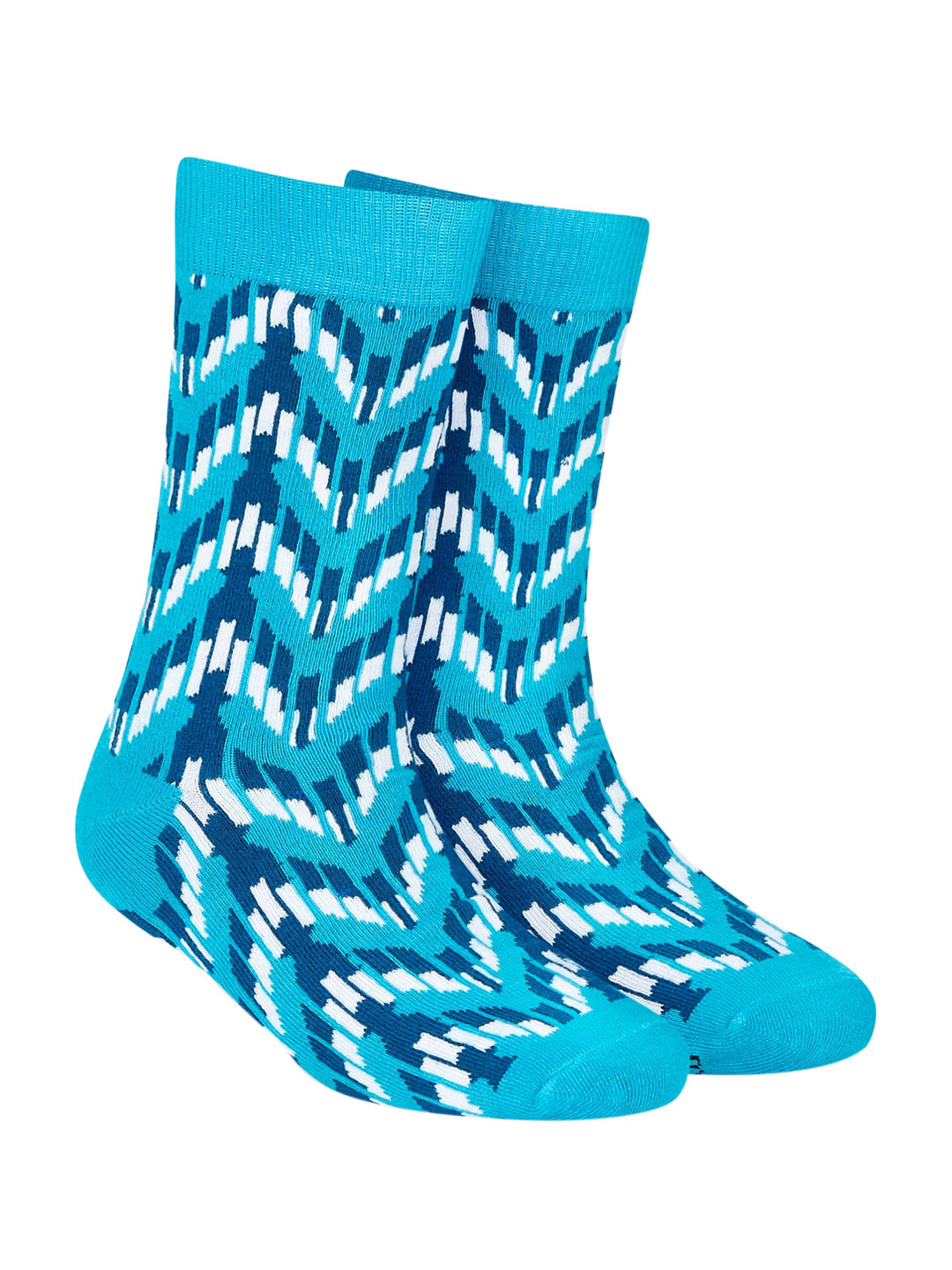 Dynamocks Unisex Blue & White Patterned Posh Calf-Length Socks