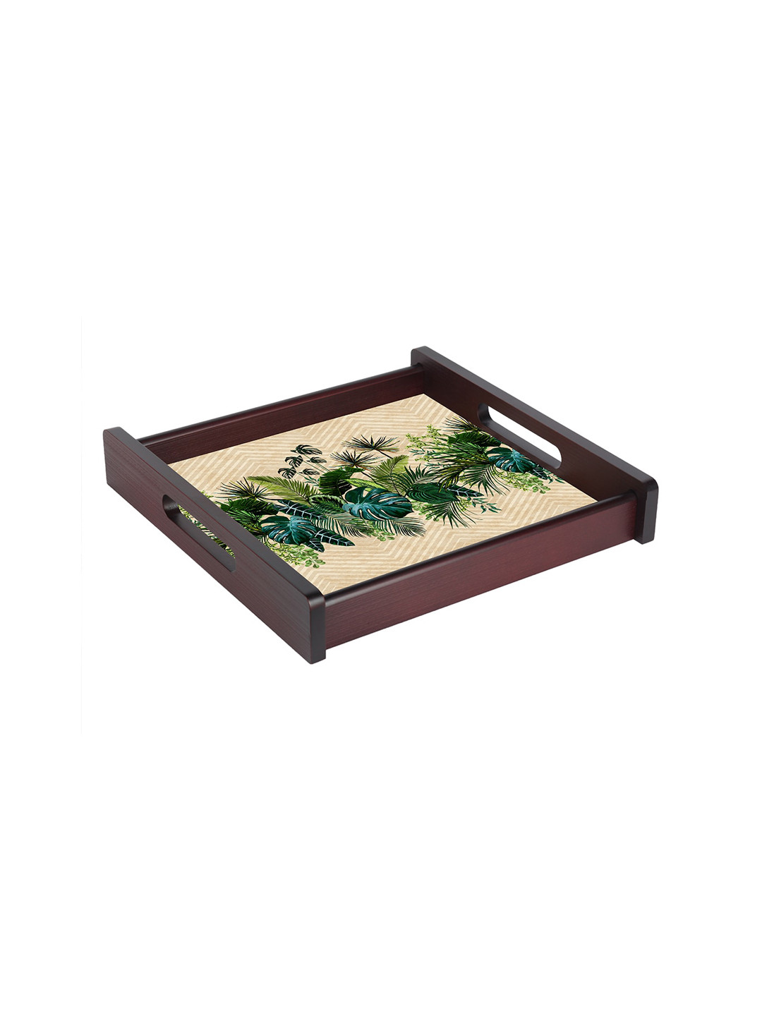 TimberTech Brown & Beige Printed Wooden Serving Tray