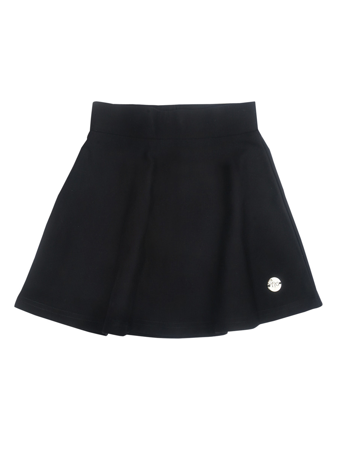 Tiny Girl Girls Black Solid Flared Mini Skirt
