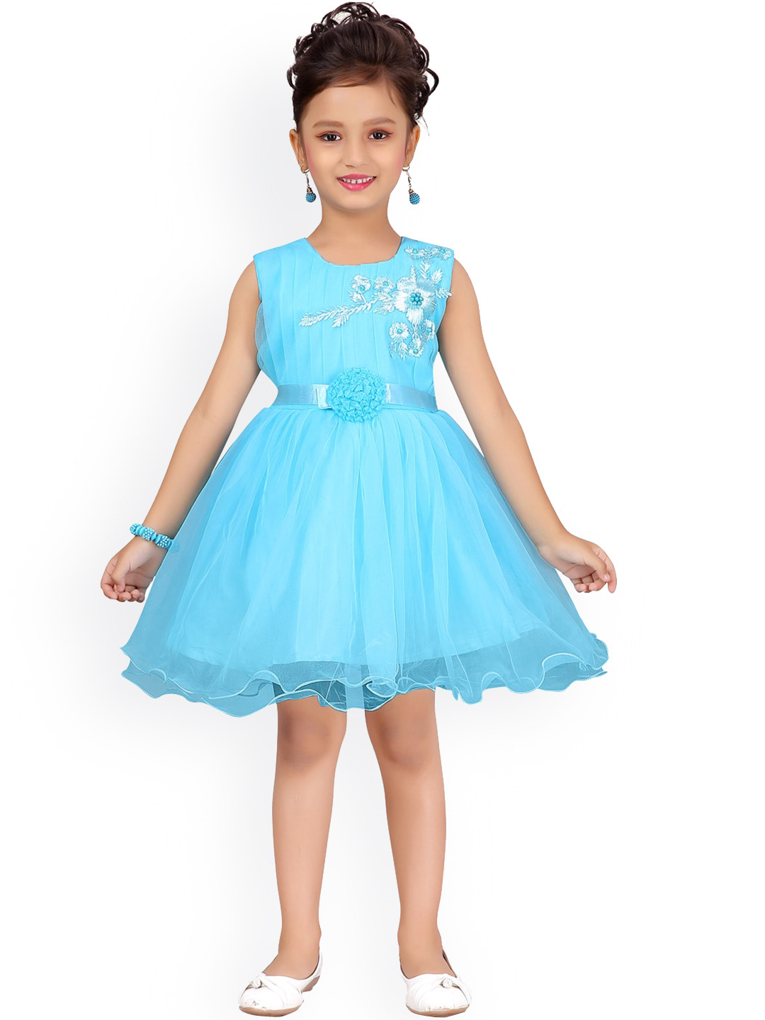 Aarika Turquoise Blue Net Dress
