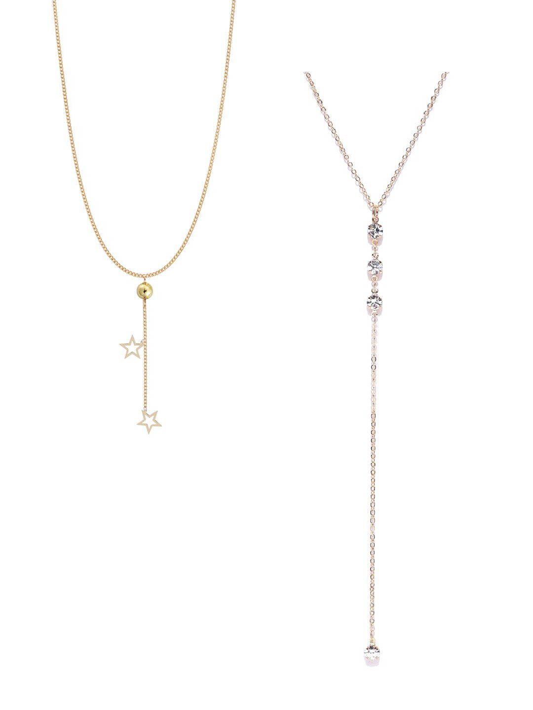 OOMPH Set of 2 Gold-Toned Lariat Necklaces