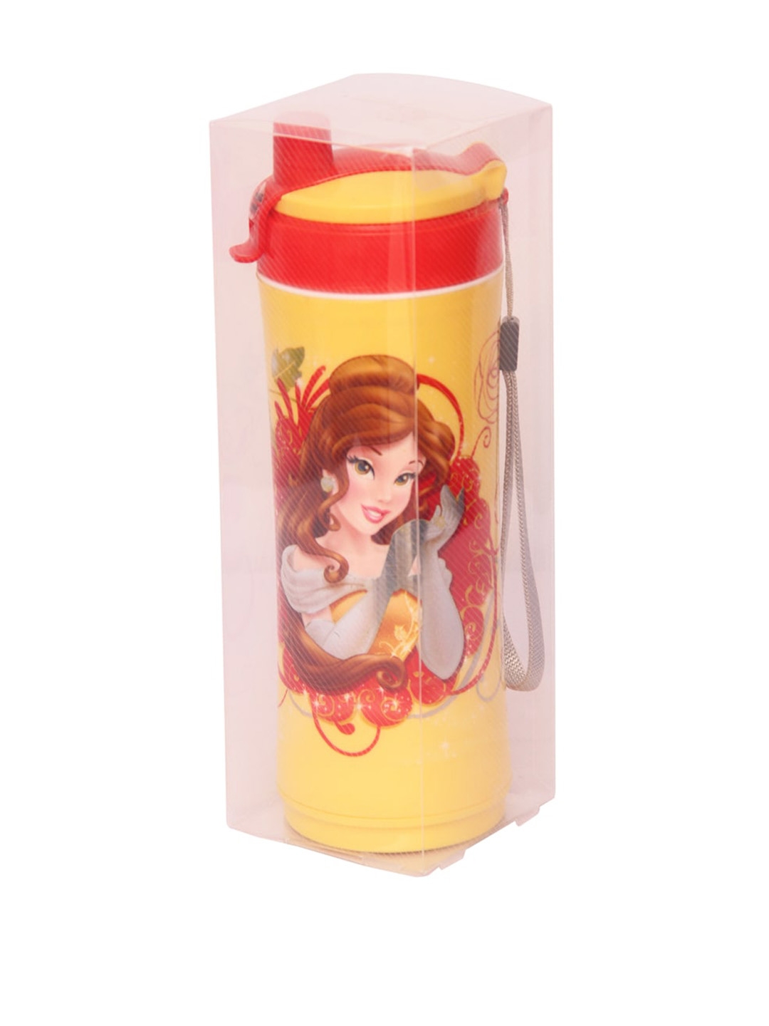 Disney Girls Yellow   Orange Bella Princess Printed Sipper Water Bottle 600 ml