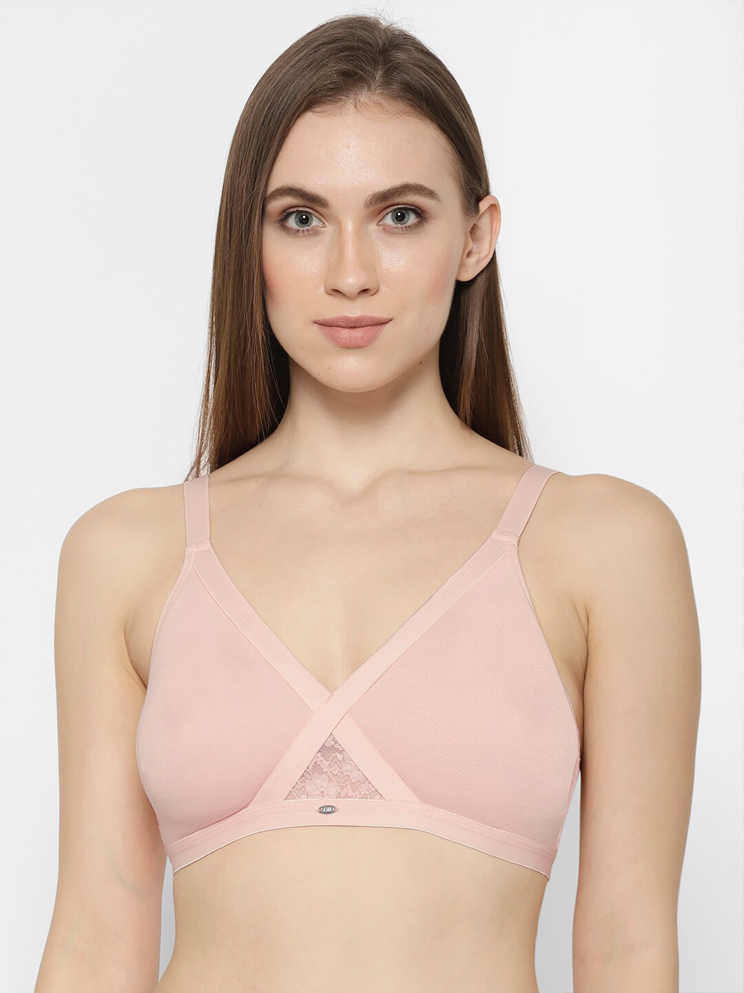 Soie Pink Solid Non-Wired Non Padded Everyday Bra CB-405PEACH