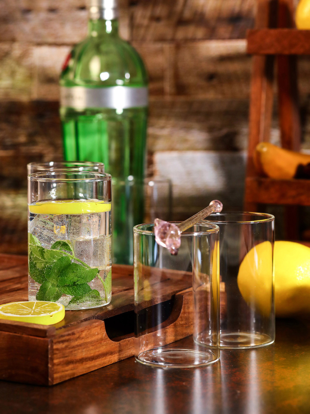 GOODHOMES Set Of 6 Transparent Solid Water Or Juice Glasses