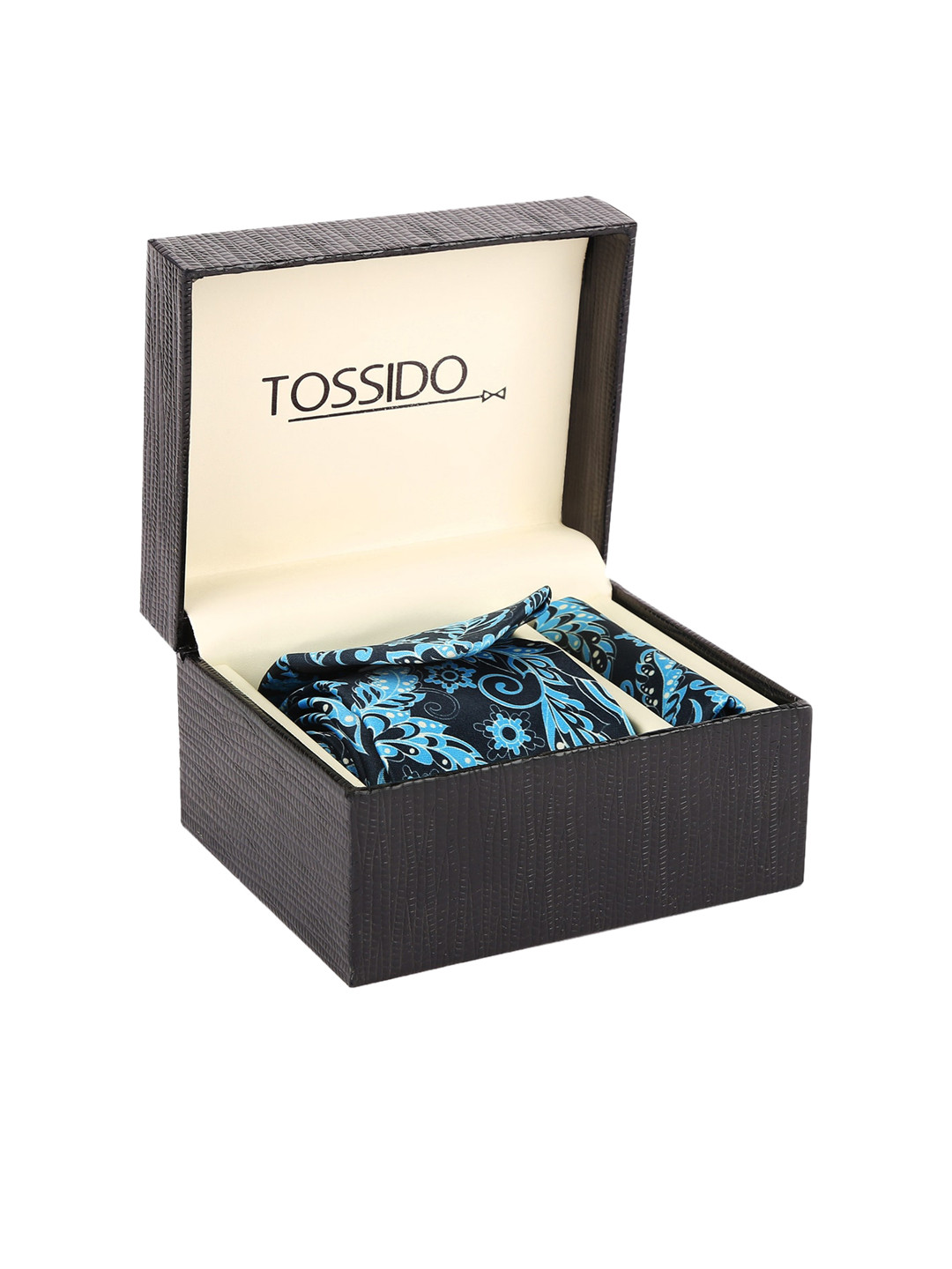 Tossido Men Black & Blue Printed Accessory Gift Set