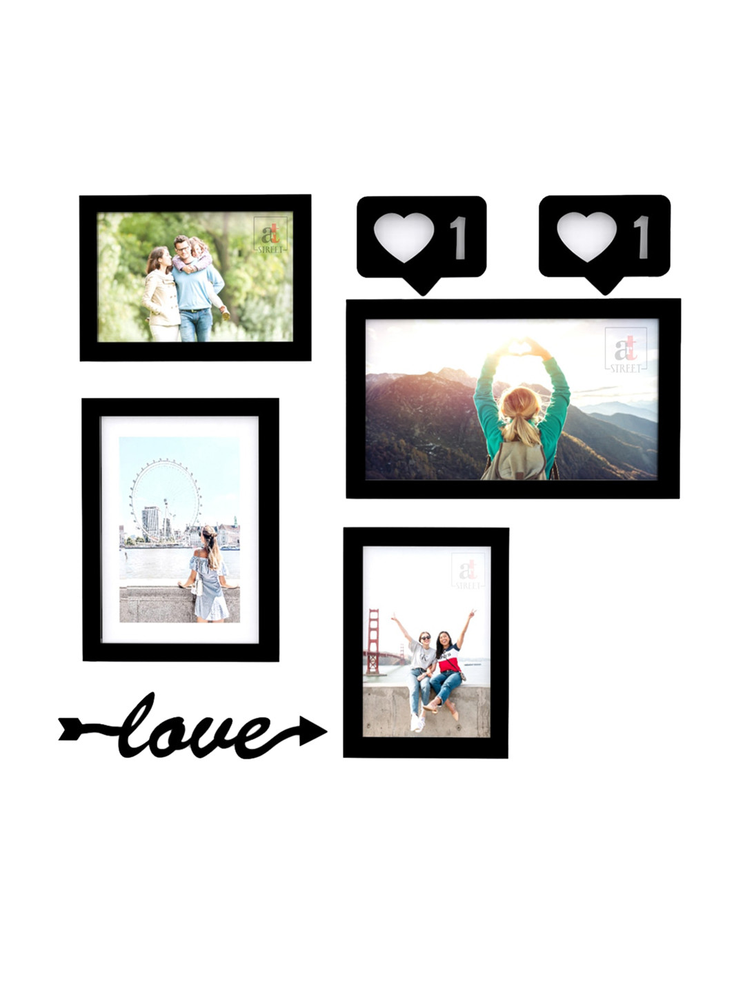 Art Street Black Set of 4 Wall Photo Frames