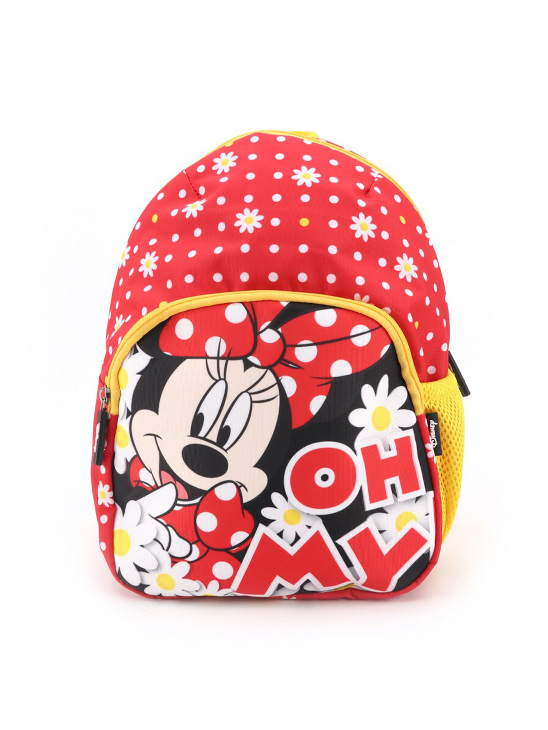 Disney Girls Red & Yellow Minnie Mouse Printed Backpack with Compression Straps