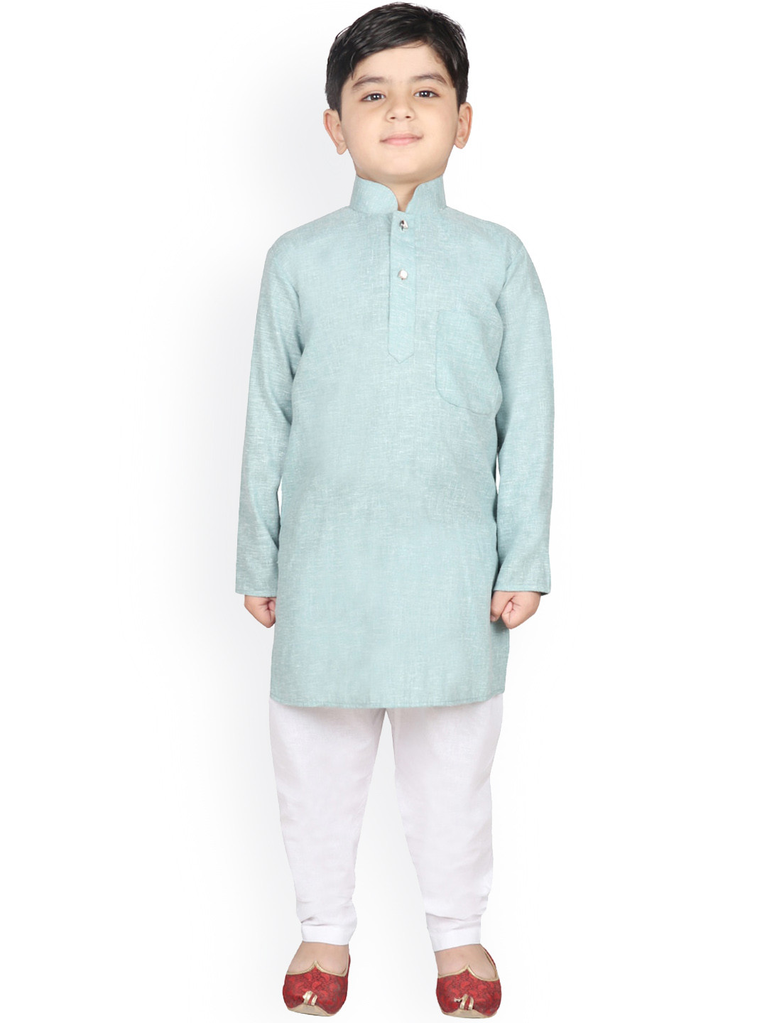 SG YUVRAJ Boys Turquoise Blue Kurta with Pyjamas
