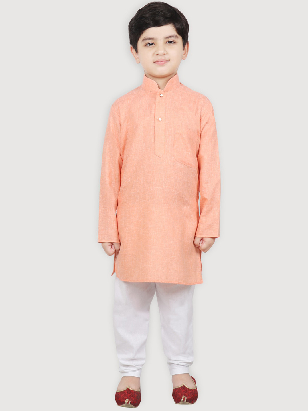 SG YUVRAJ Boys Orange Kurta with Churidar