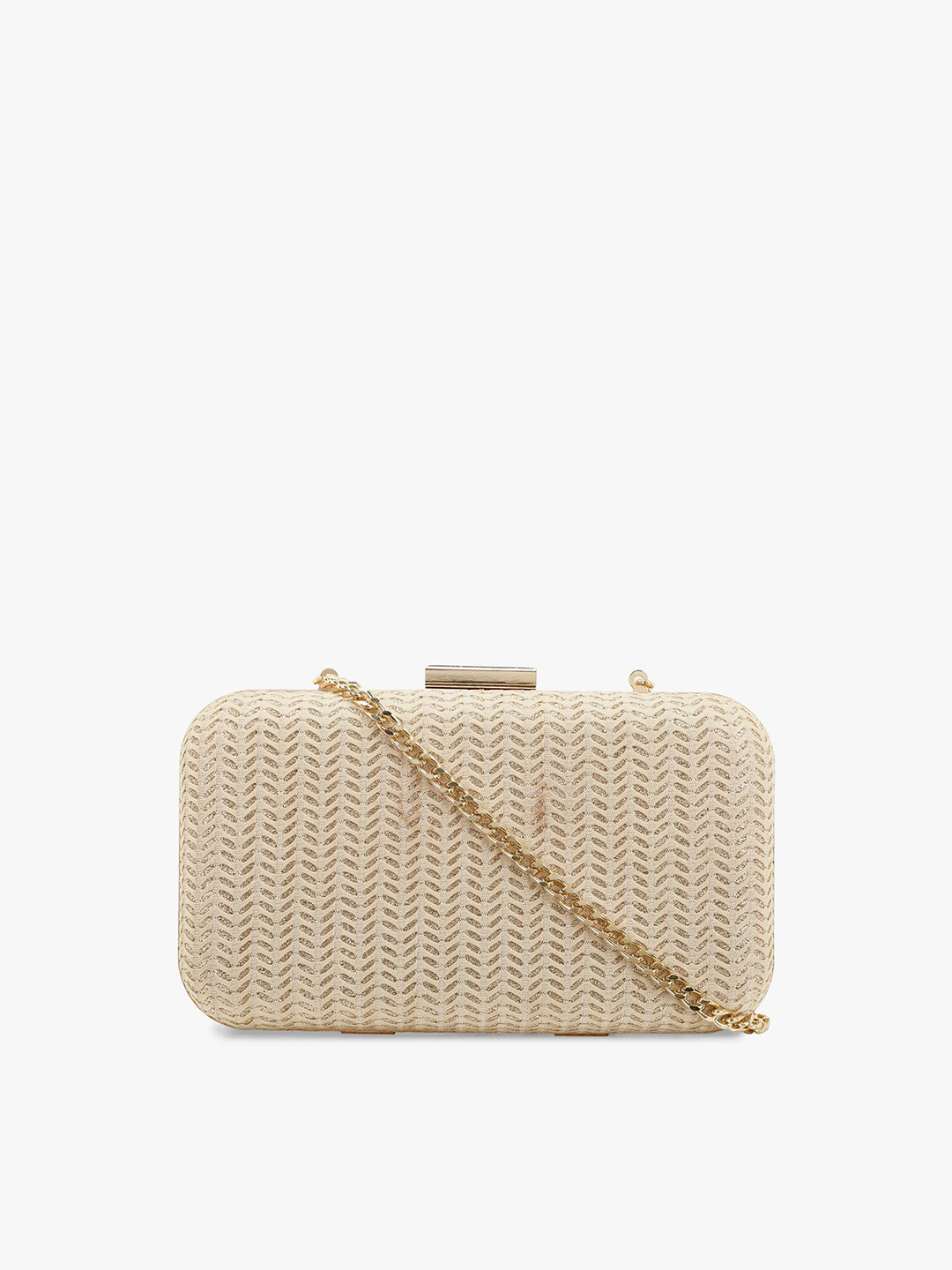 Vdesi Gold-Toned Textured Box Clutch
