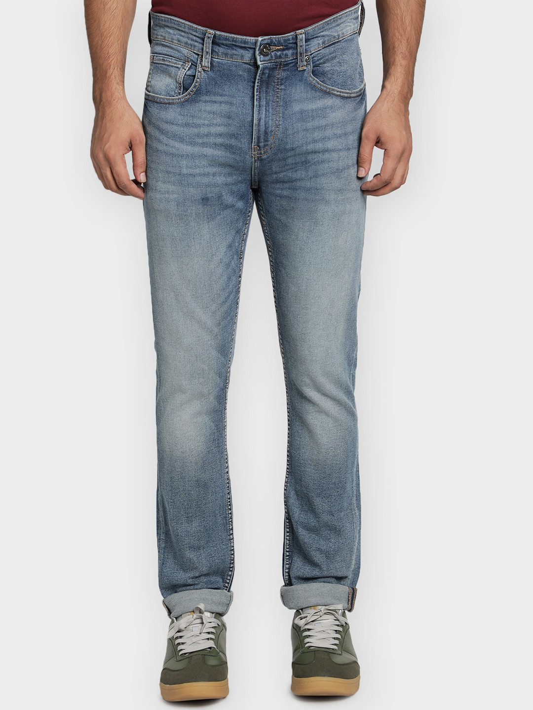 Red Tape Men Blue Skinny Fit Heavy Fade Jeans