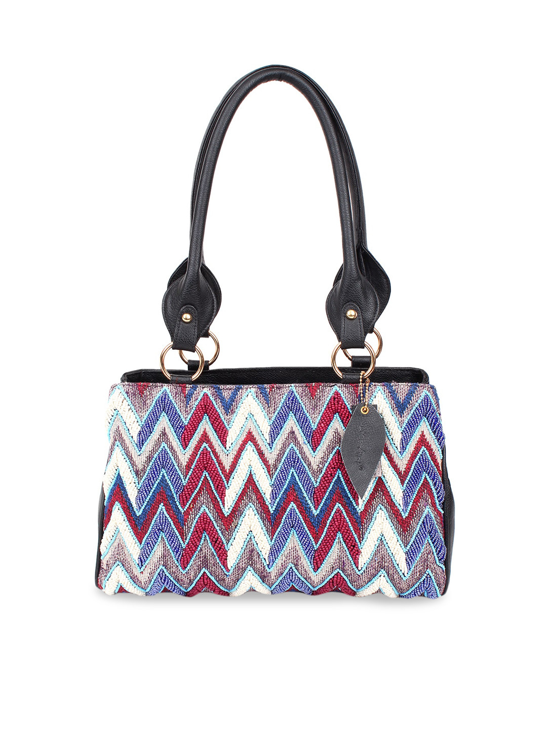 Spice Art Black Printed Handheld Bag