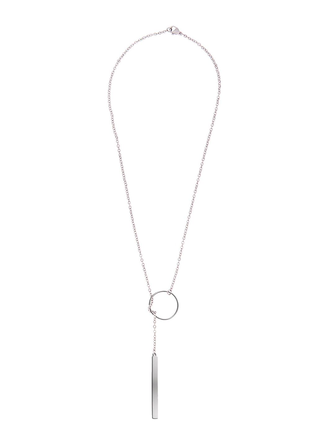 Moon Dust Silver-Toned Contemporary Geometric Pendent