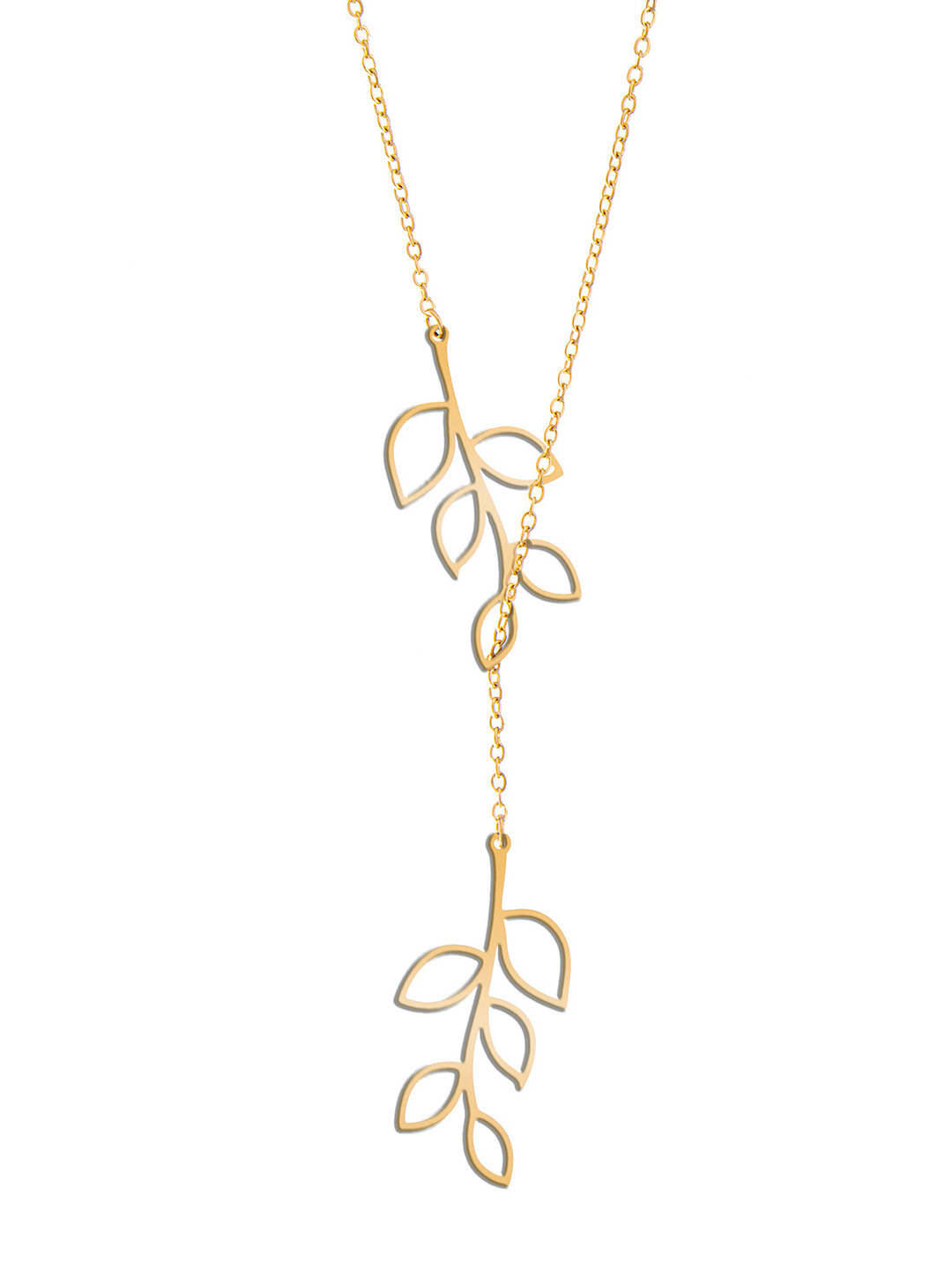 Moon Dust Gold-Toned Adjustable Double Leafs Pendant