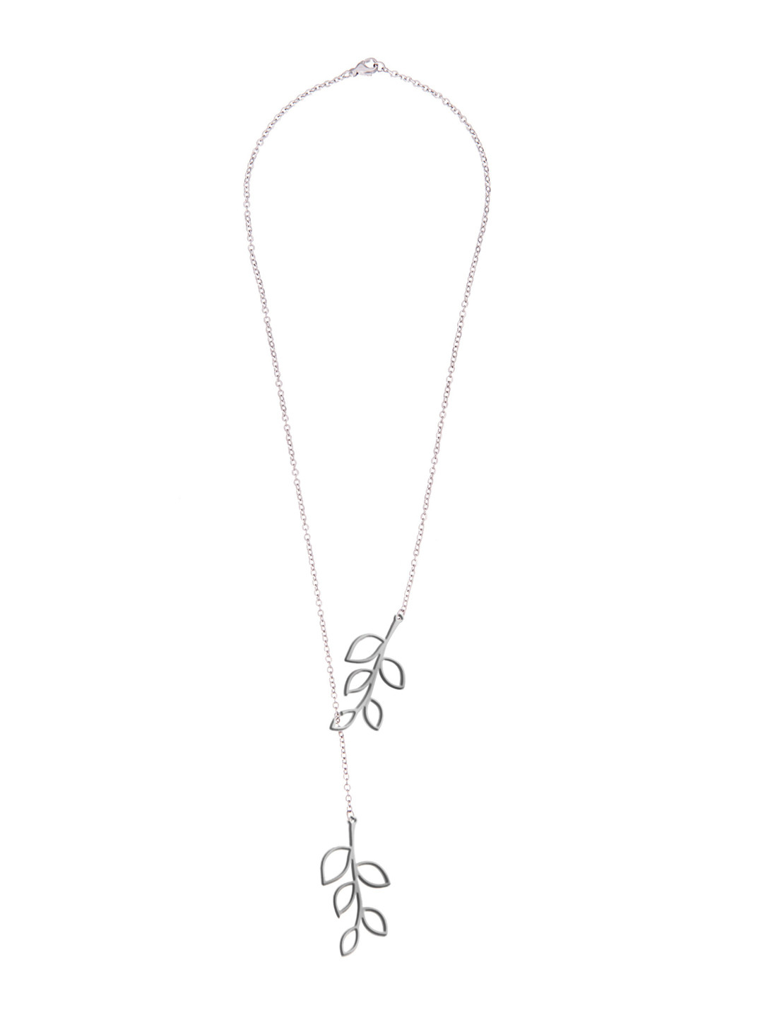 Moon Dust Silver-toned Adjustable Double Leafs Pendant