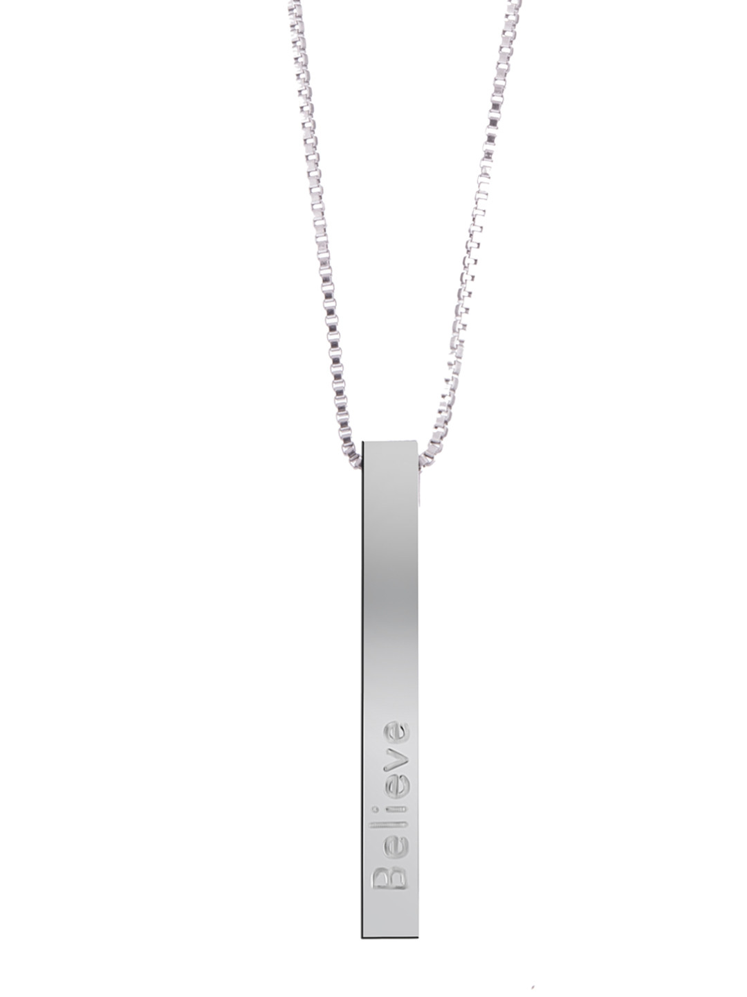 Moon Dust Silver-Plated Monolith-Shaped Pendant With Chain
