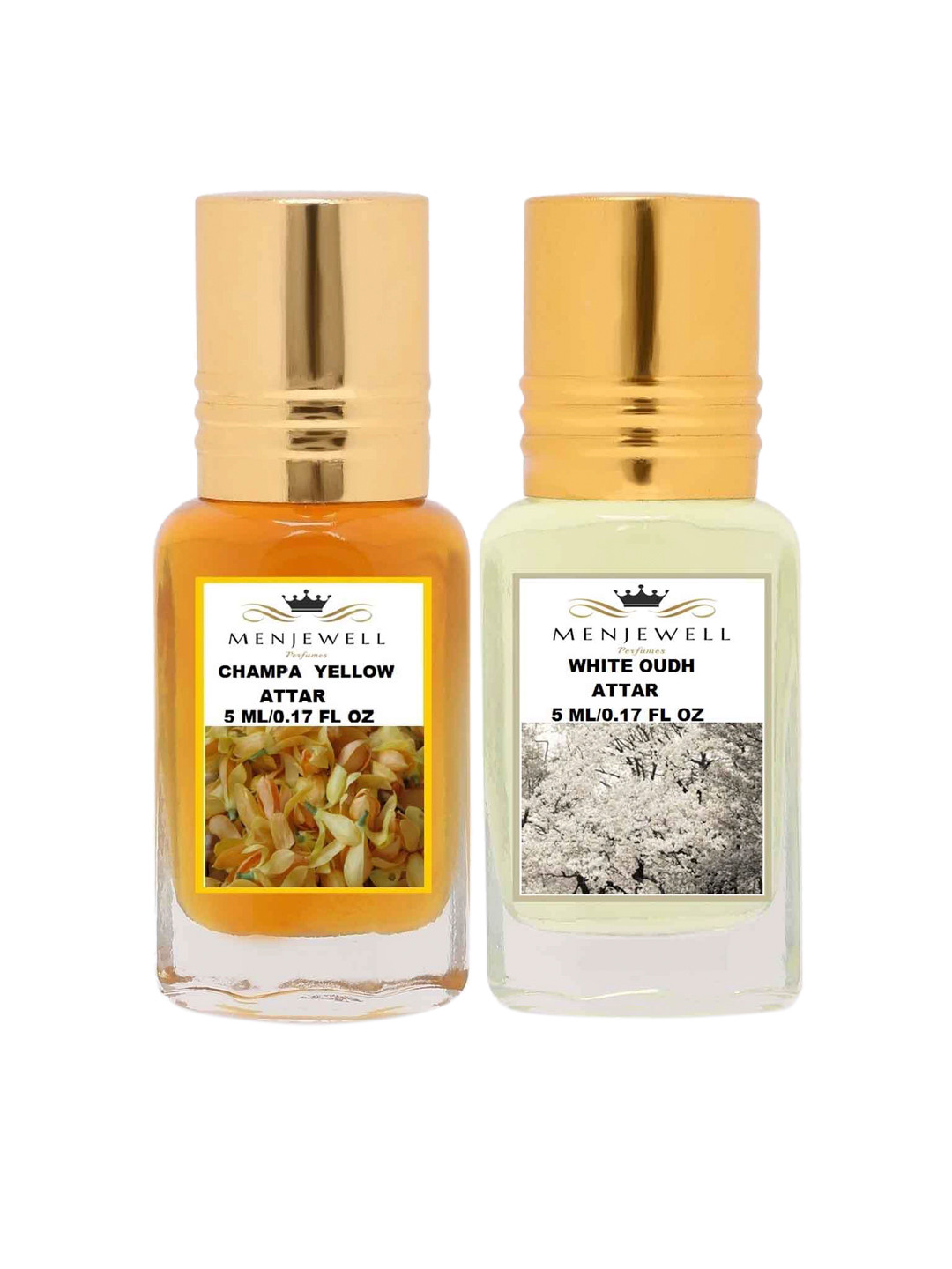 Menjewell Pack Of 2 Champa Yellow & White Oudh Attar