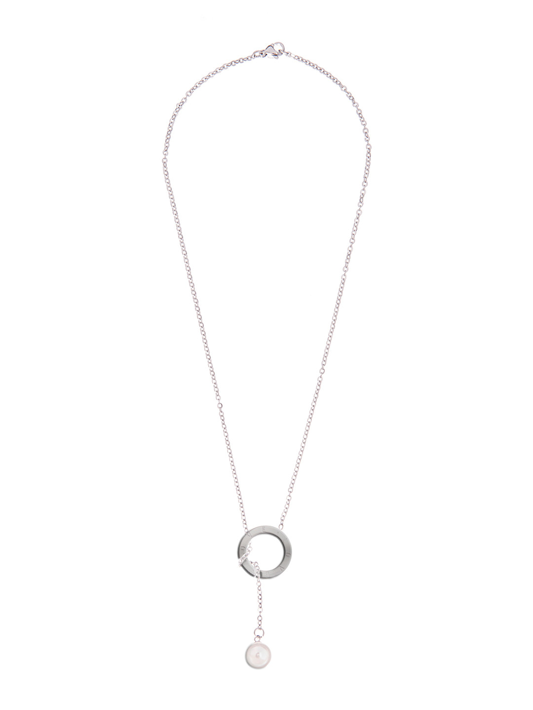 Moon Dust Silver-Toned Geometric Contemporary Pendent With Chain