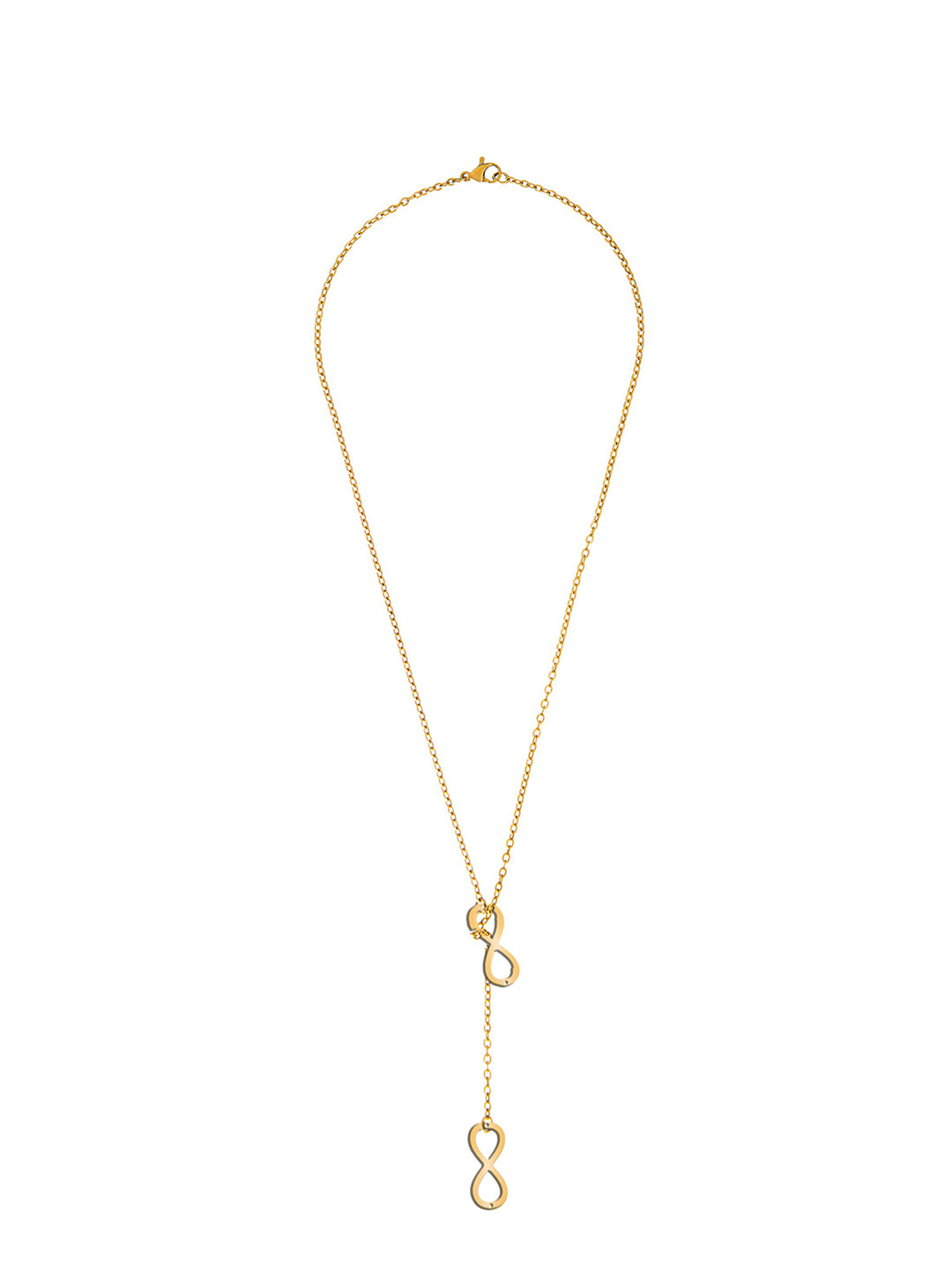 Moon Dust Gold-Toned Contemporary Adjustable Infinity Pendant with Chain
