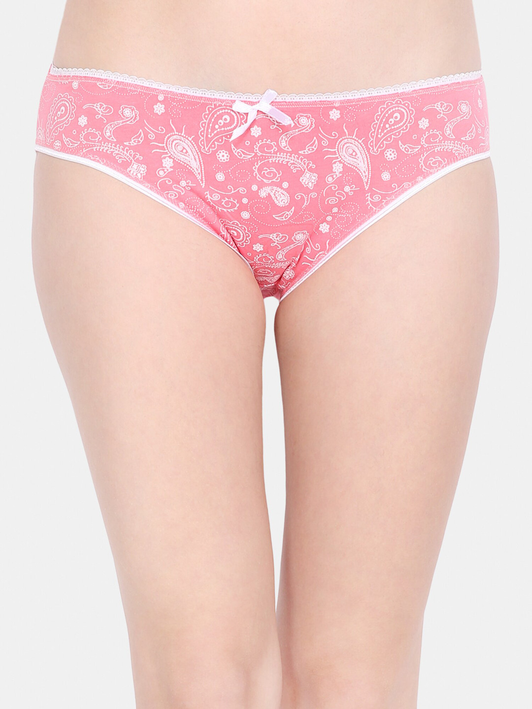 Ms.Lingies Women Pink & White Printed Hipster Brief Z12-89176S