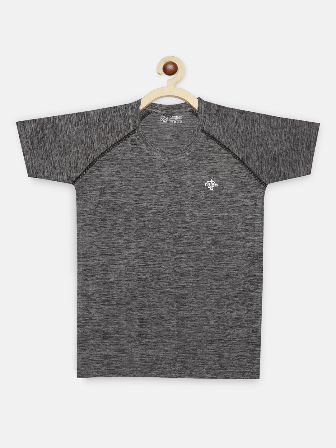 CHIMPRALA Girls Grey Melange Outdoor T-shirt