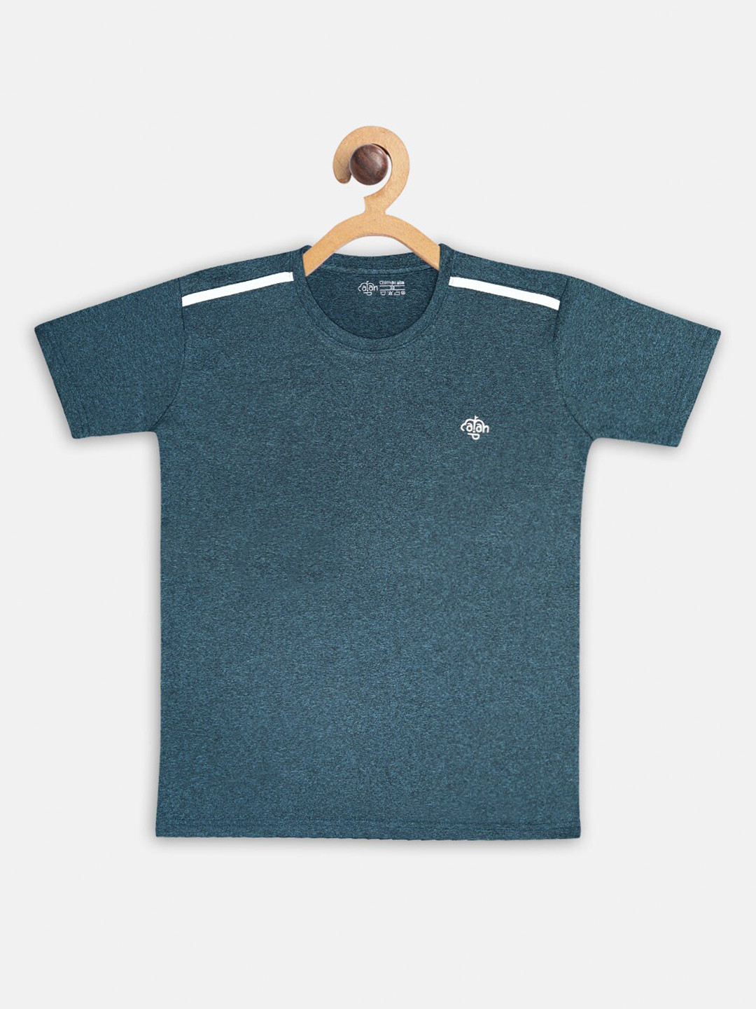 CHIMPRALA Girls Teal Blue Round Neck T-shirt