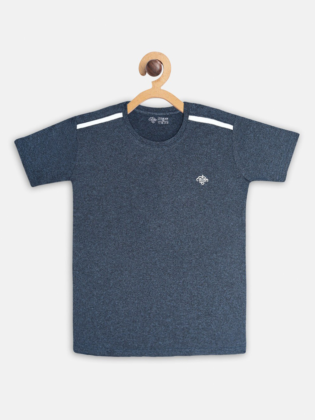 CHIMPRALA Girls Navy Blue Round Neck T-shirt