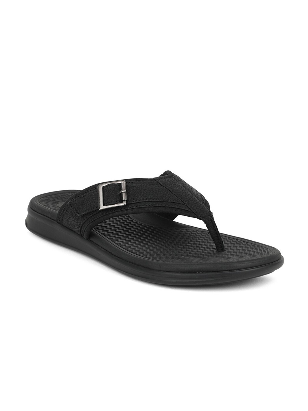 Bata comfit Men Black PU Comfort Sandals