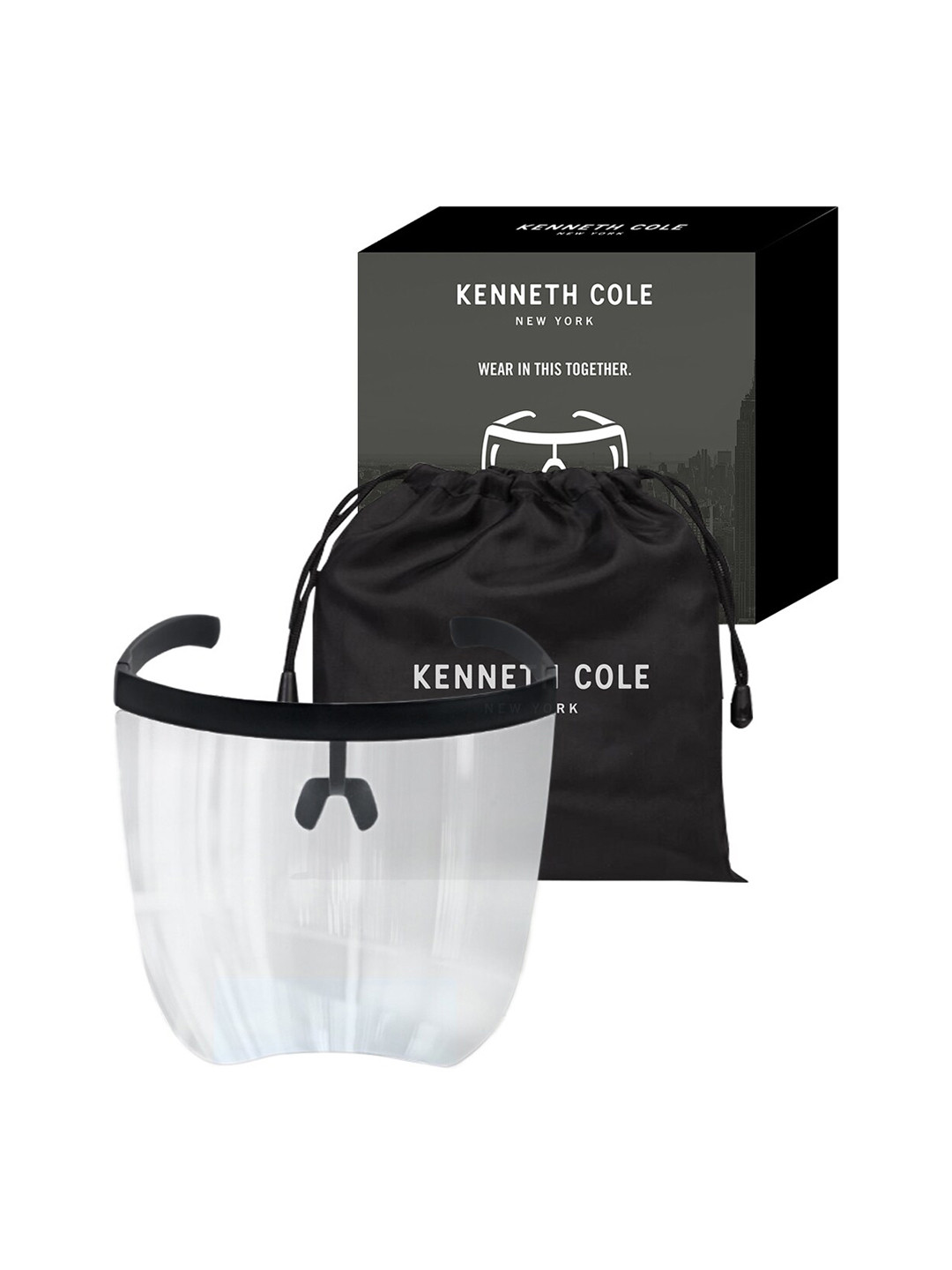 Kenneth Cole Unisex Transparent & Black Solid Goggle Style Face Shield
