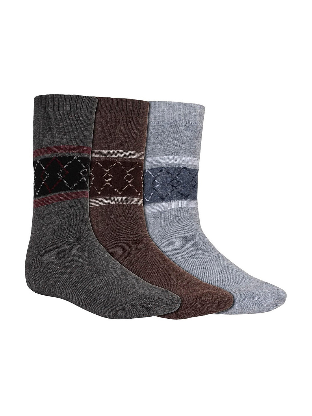 Creature Men Pack Of 3 Patterned Calf-Length Socks