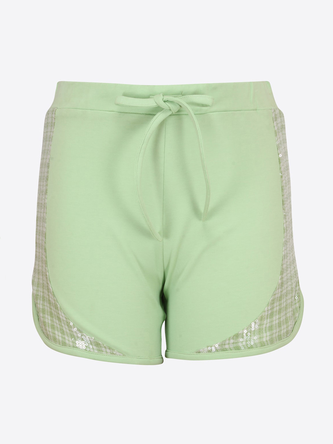 CUTECUMBER Girls Green Mid-Rise Sports Shorts