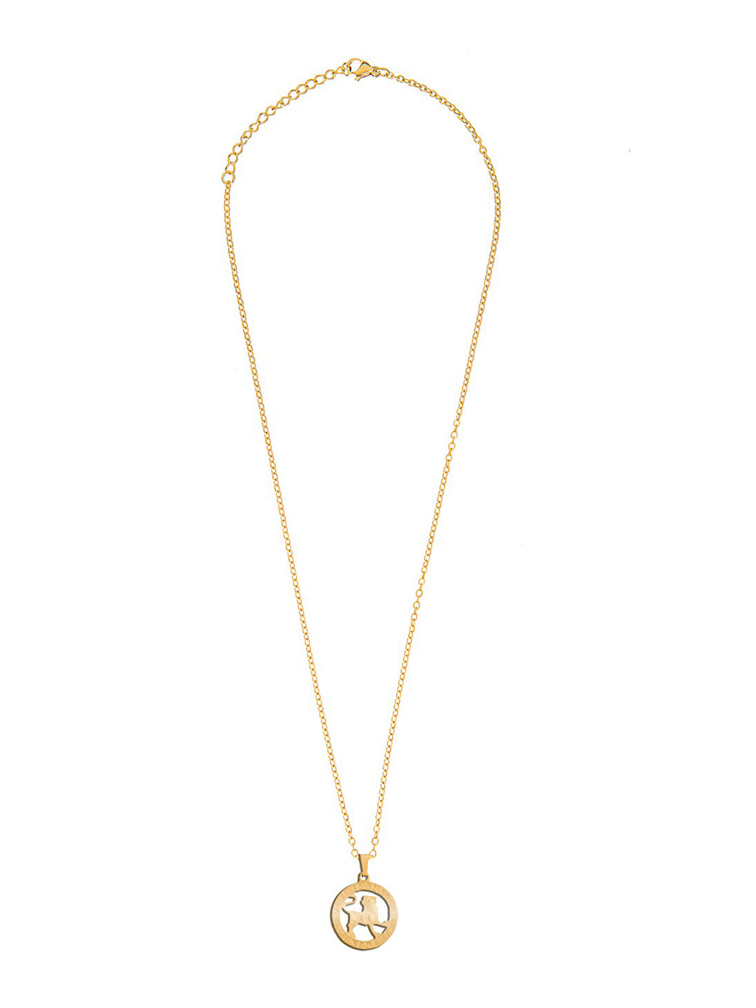 Moon Dust Gold-Plated LEO Zodiac Sun Sign-Shaped Pendant With Chain