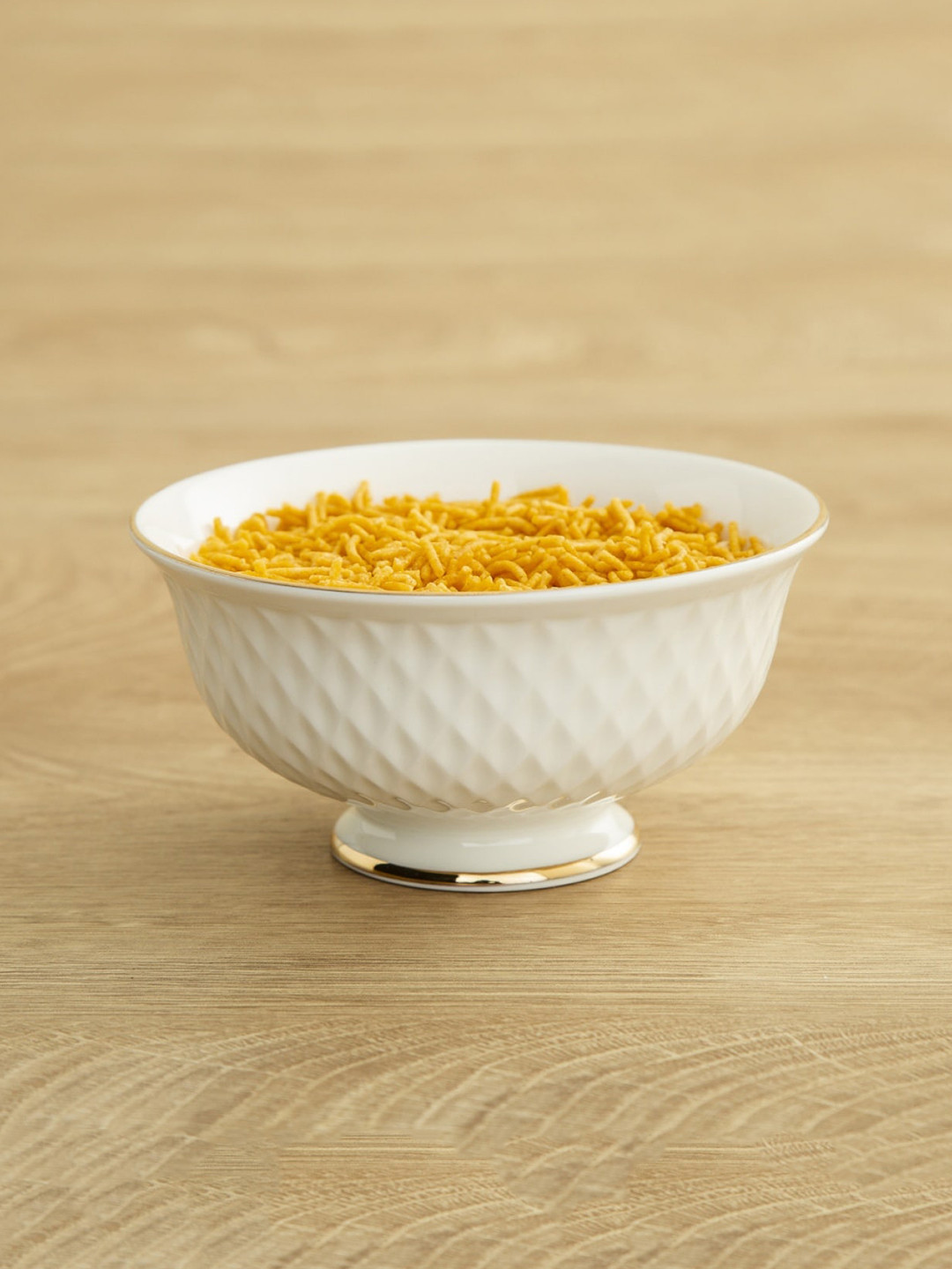 Home Centre White Divine Ceramic Cereal Serving Bowl
