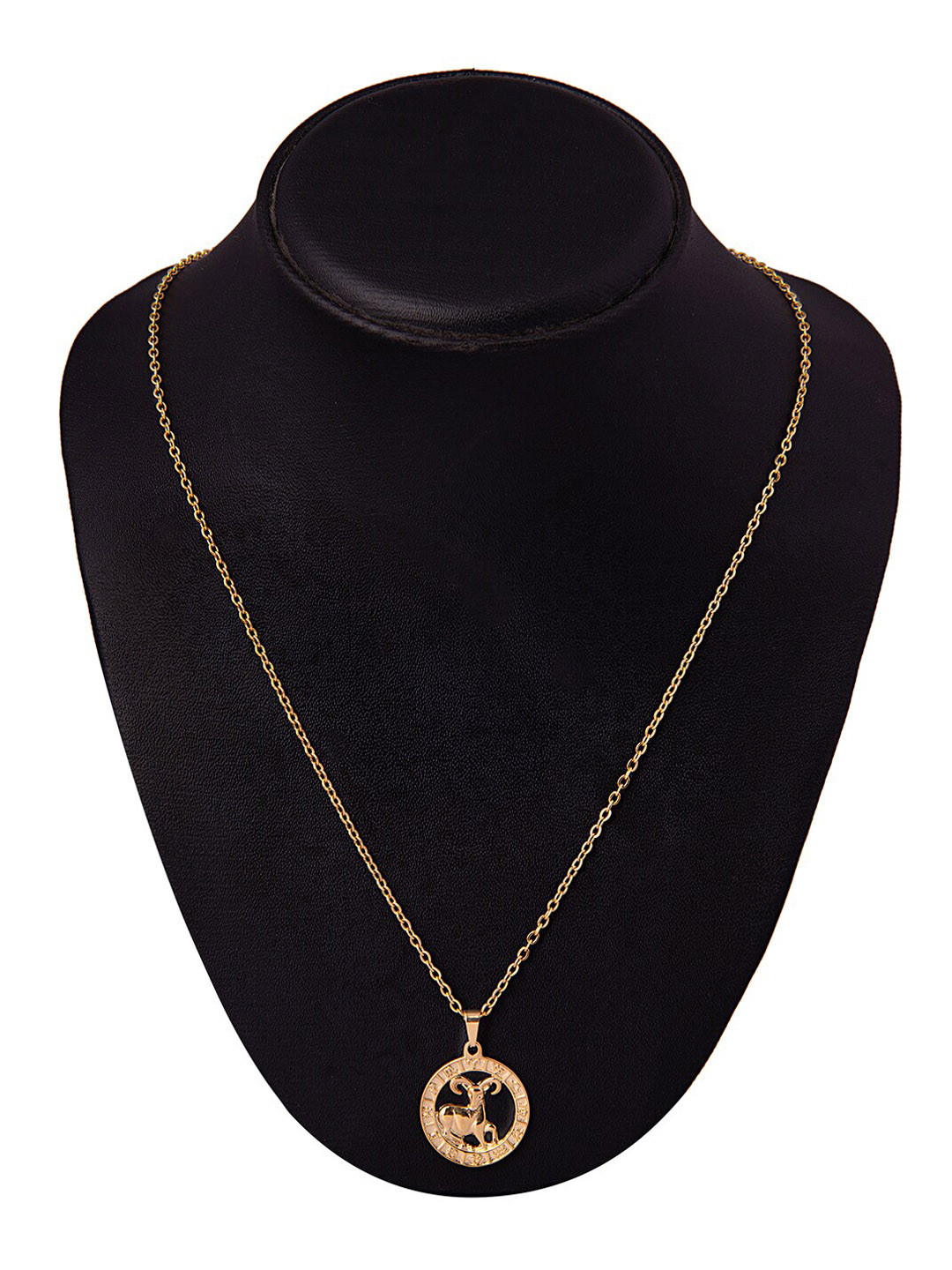 Moon Dust Gold-Plated Aries Zodiac Sun Shine Pendant With Chain