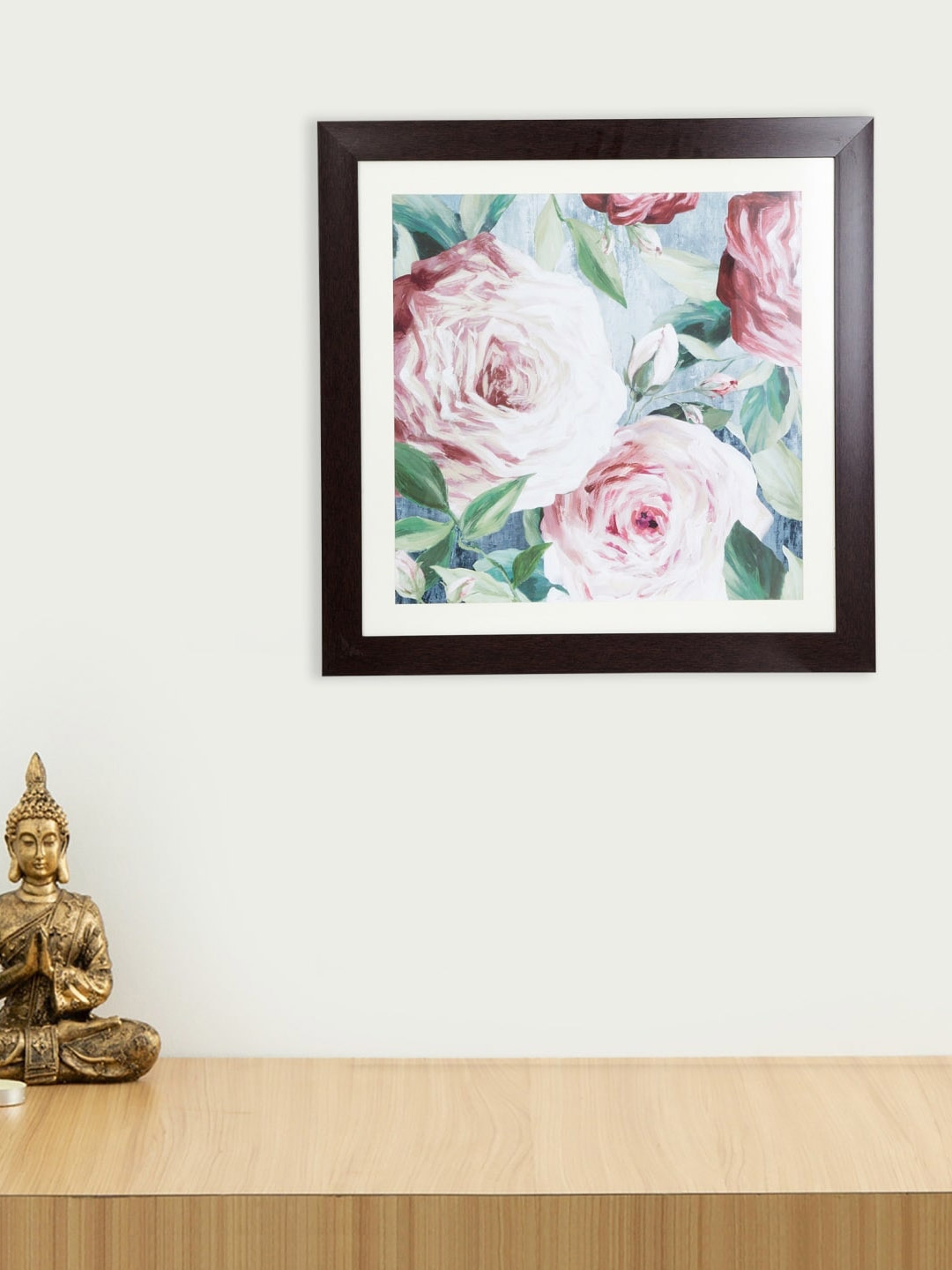 Home Centre Pink & Green Artistry Floral Picture Wall Art