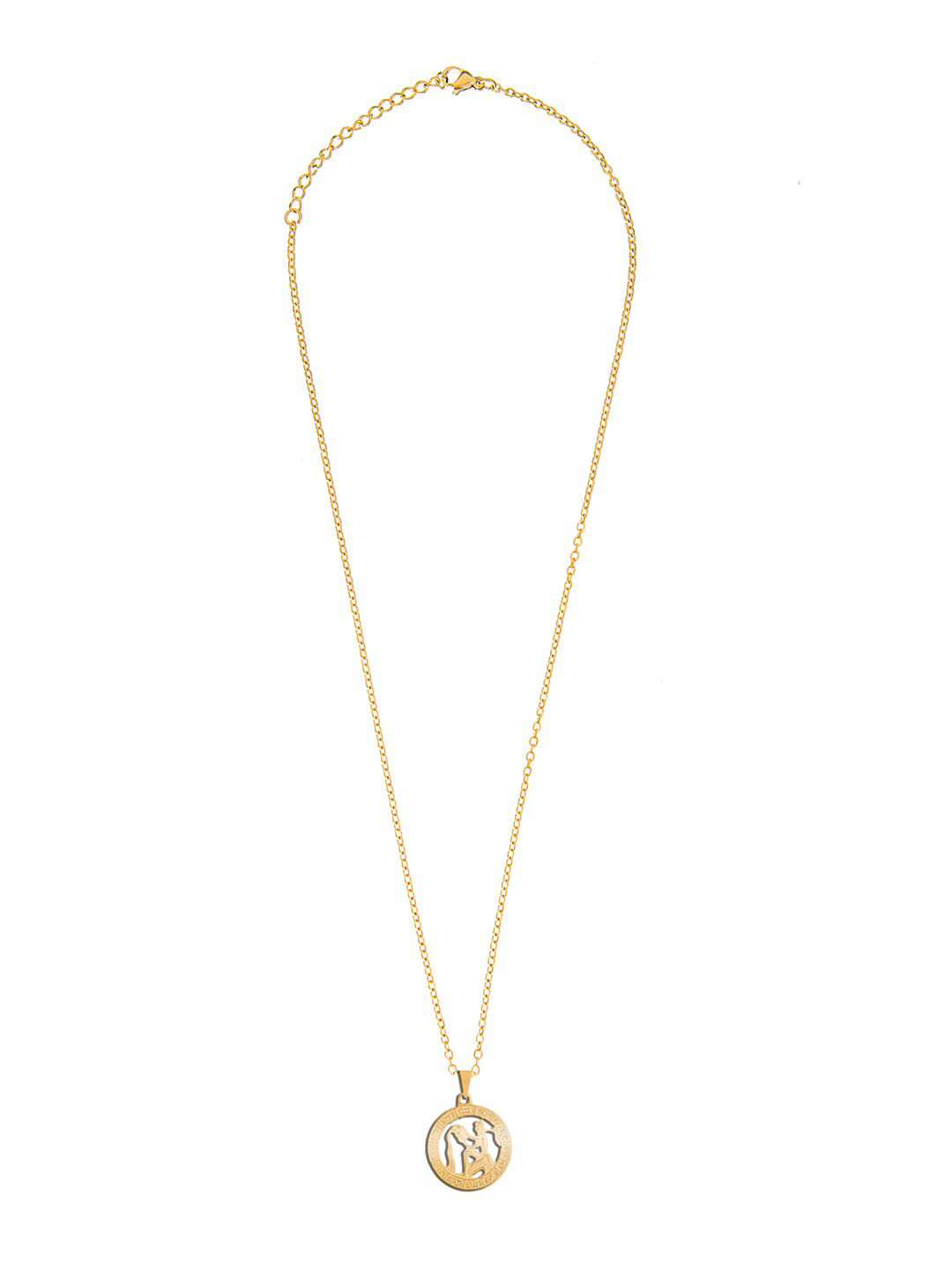 Moon Dust Gold-Plated Aquarius Zodiac Sun Shine Pendant With Chain