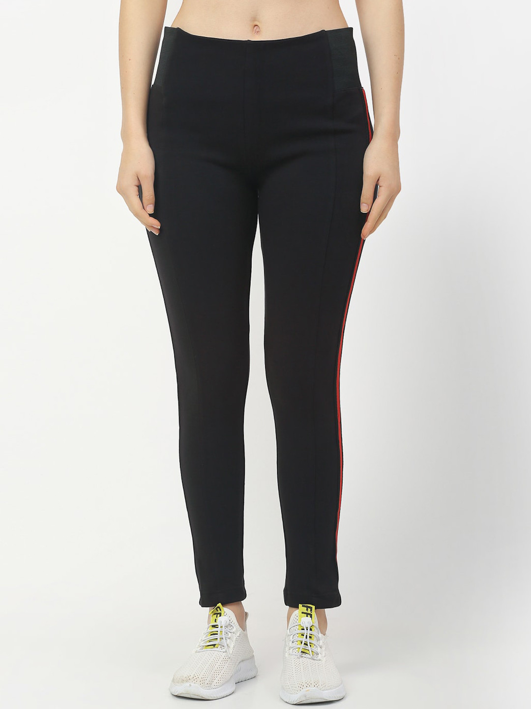 Rigo Women Black Side Striped Treggings