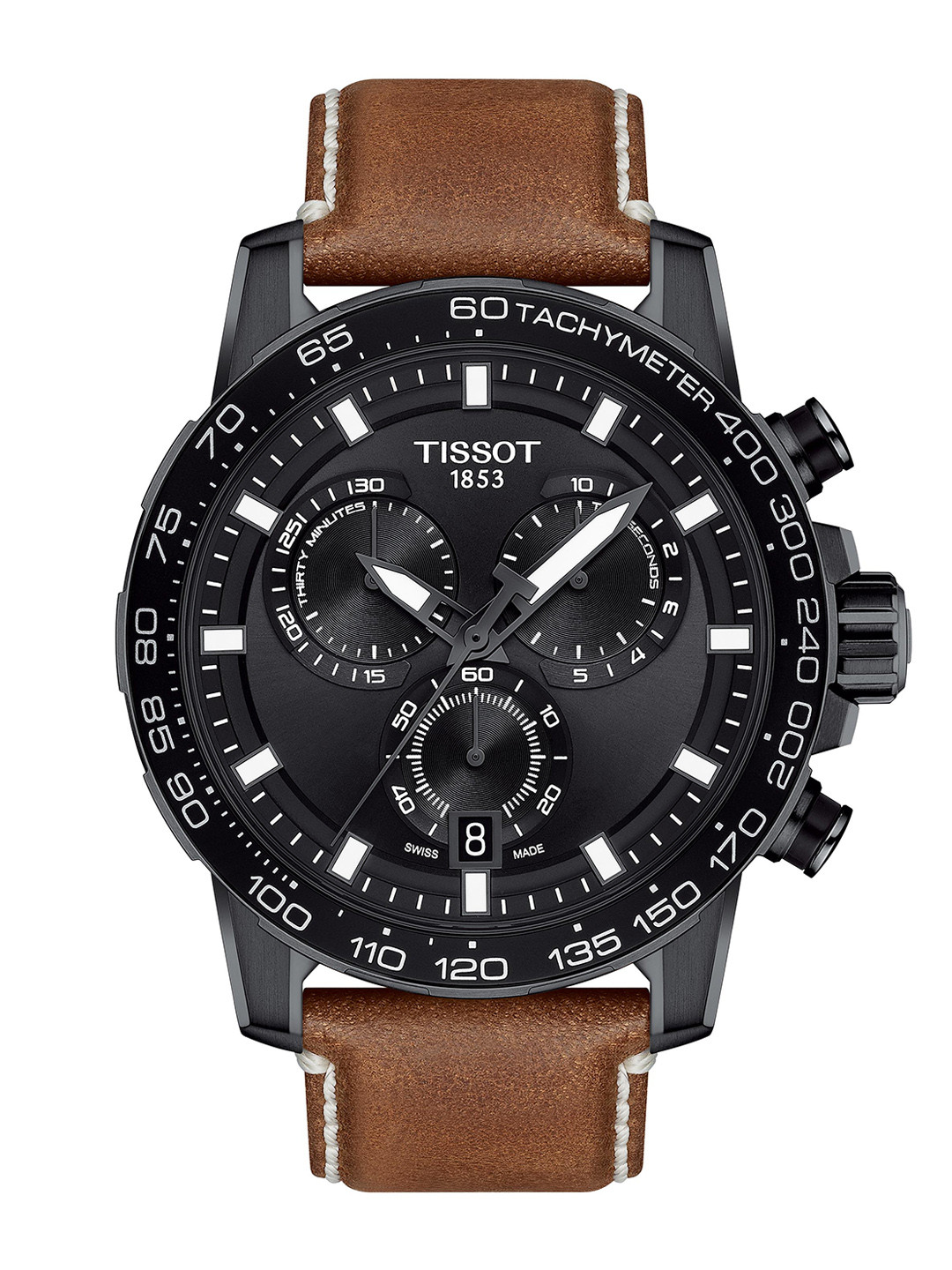 TISSOT Men Black & Brown Supersport Chrono Analogue Watch T1256173605101
