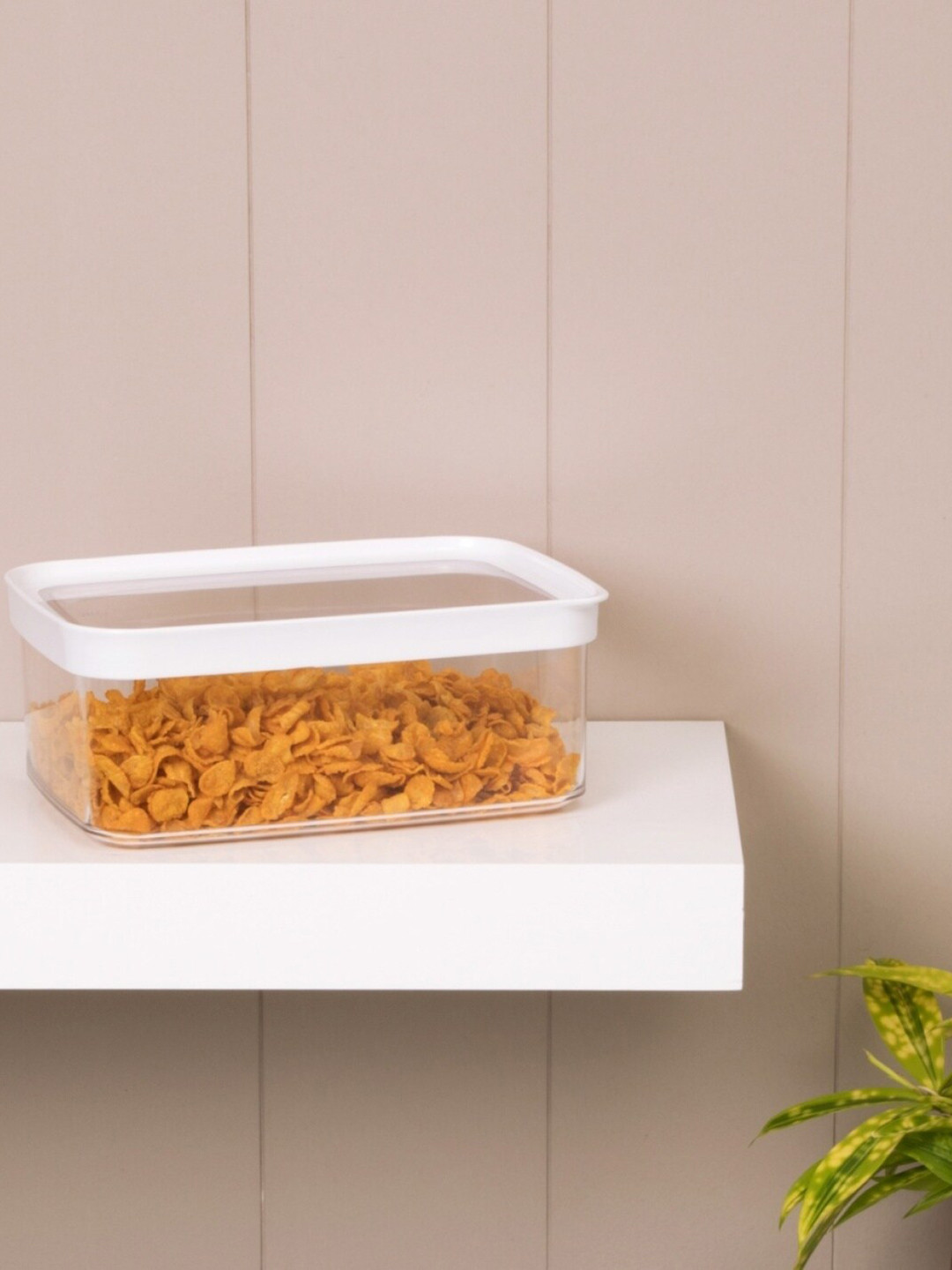 Home Centre Palestine Crown Loc Tite Transparent Plastic Lightweight Flip Top Canister-2L