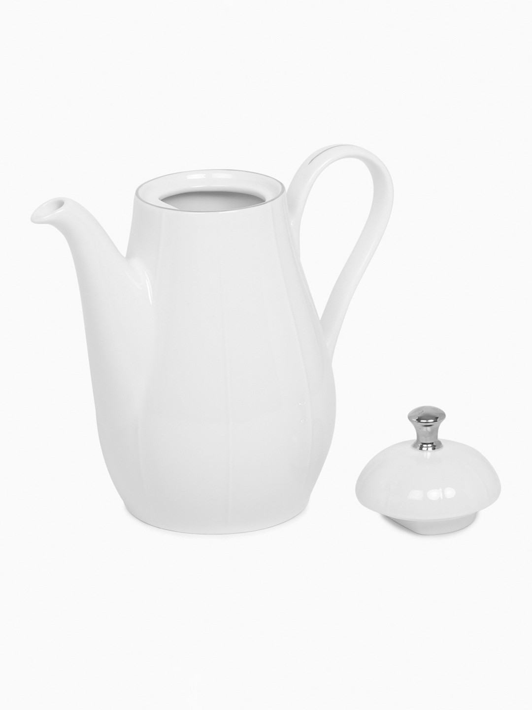 Home Centre White Solid Ceramic Tea Pot - 1100 ml